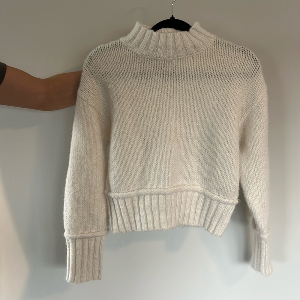 White knit sweater